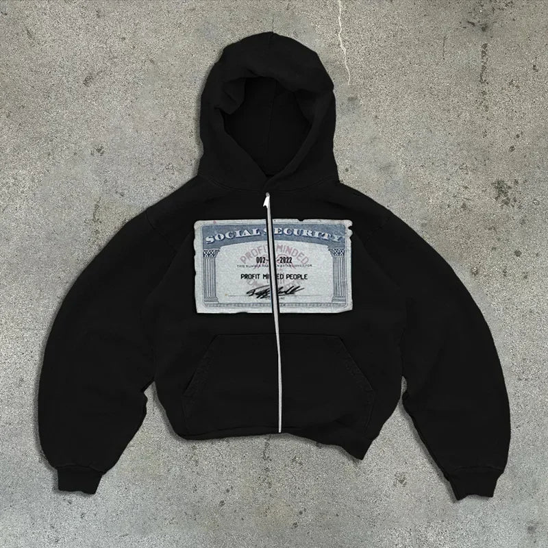 Graphic Zip Up 'Money'