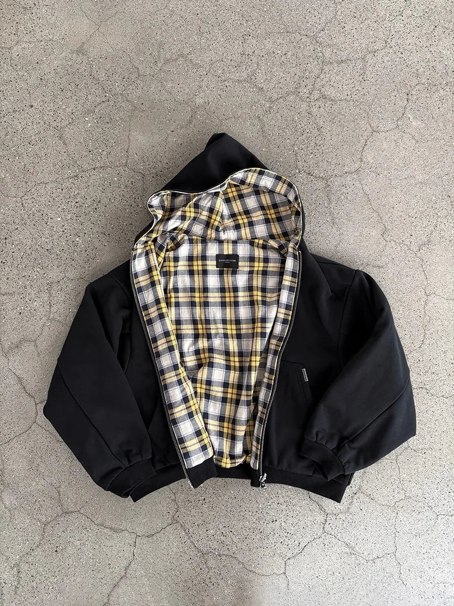 Reversible checker Hoodie