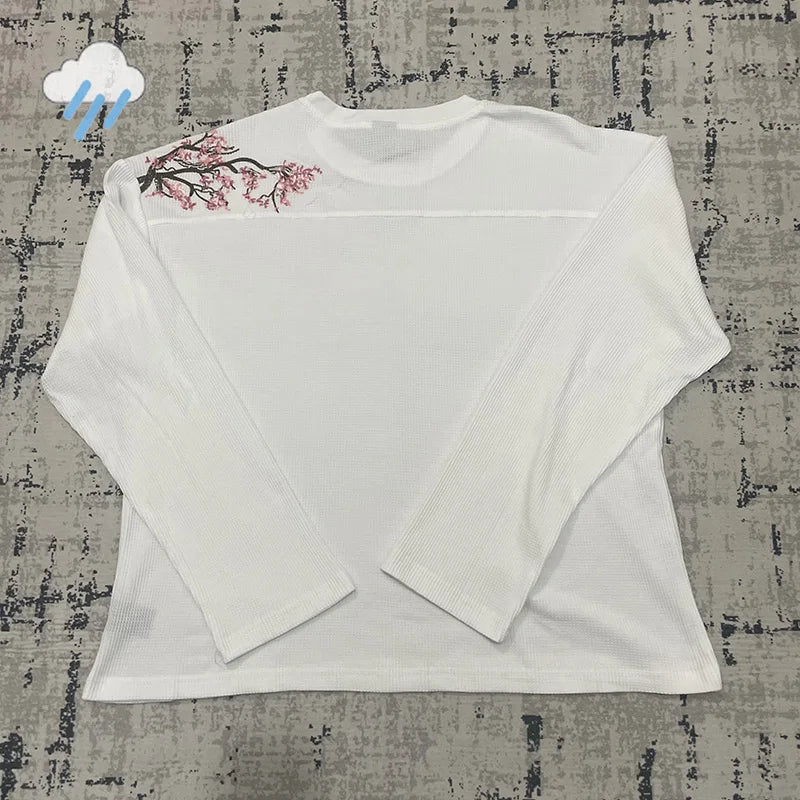 Embroidered Longsleeve 'Blossom' Grey