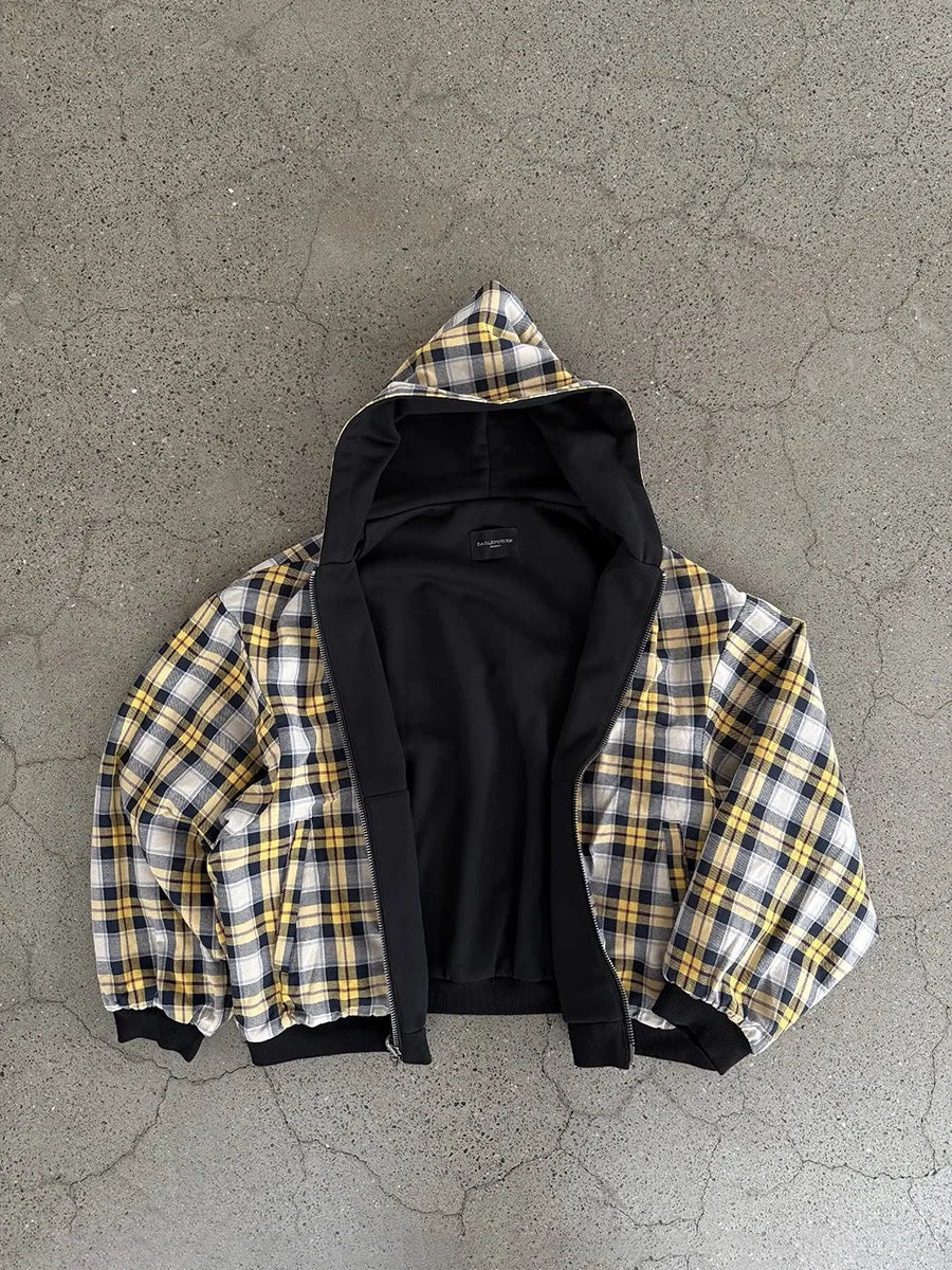 Reversible checker Hoodie