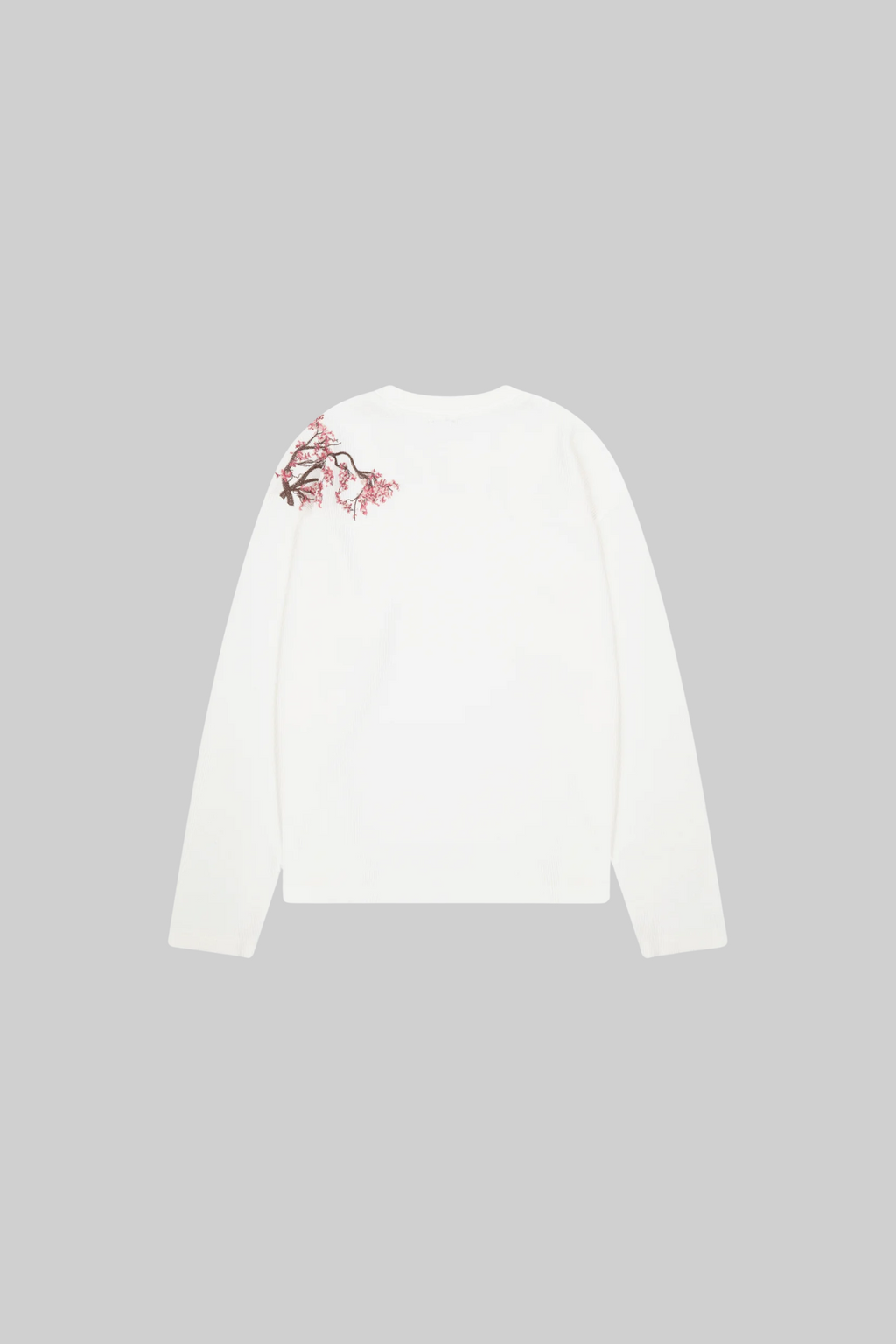 Embroidered Waffle Longsleeve 'Blossom' White